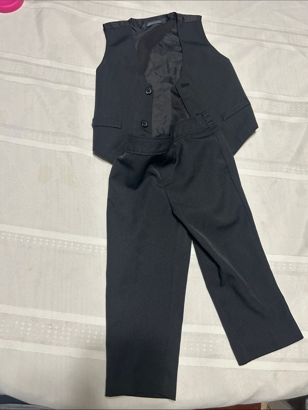 Van Heusen Black Kids Dress Vest and Pants Set